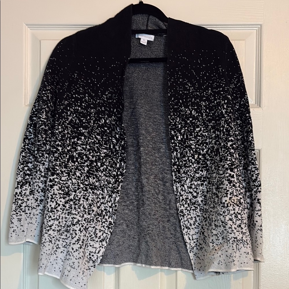 Charter Club Black and White Knit Cardigan Sweater